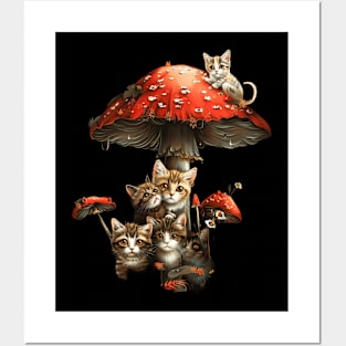 Cottagecore Aesthetic Cat Landscape Posters and Art